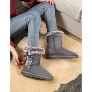 HStylish Women's Classic Mid-Calf Warm Shoes Fur Lined Winter Snow Warm Slip on